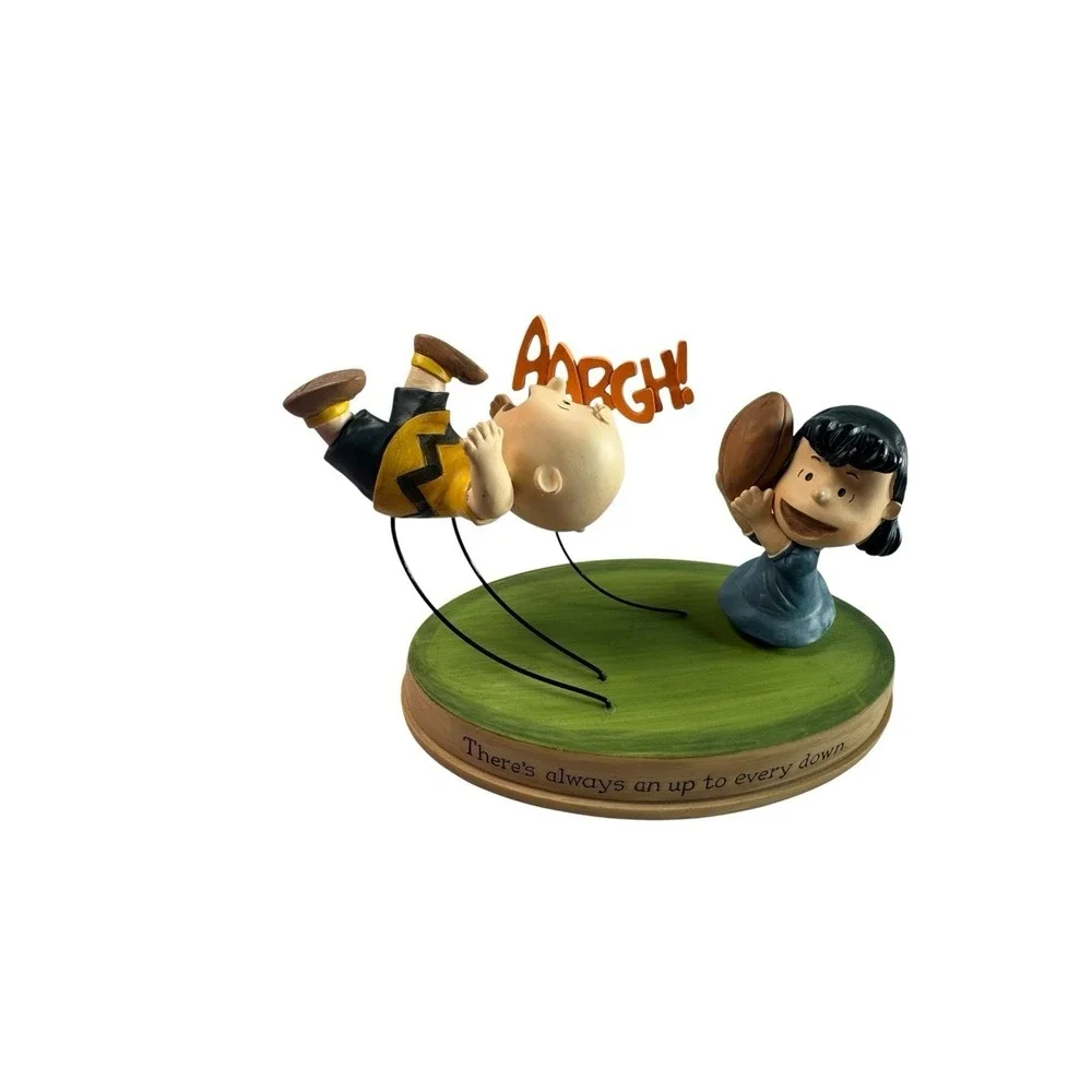 Hallmark Peanuts Charlie Brown Lucy Football Figurine AARGH Quote Base